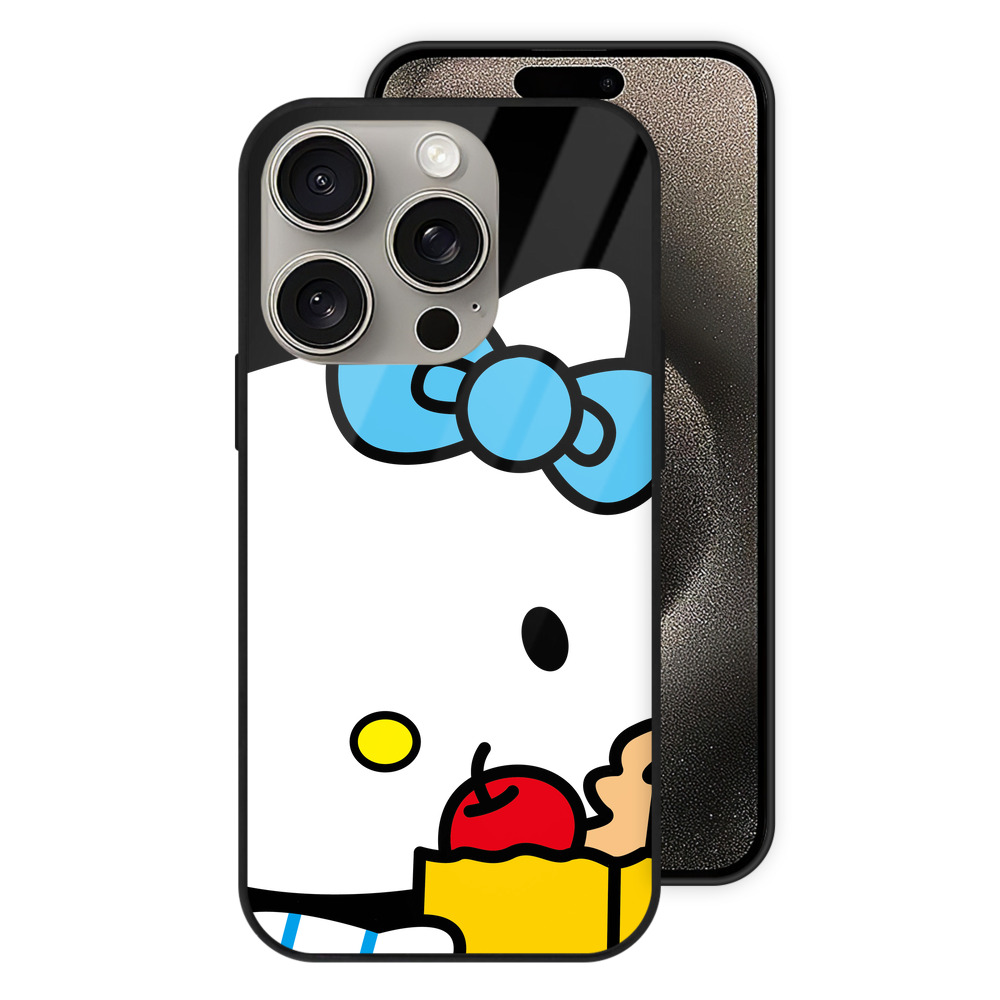 （画像用） Hello Kitty ハローキティ 【iPhone15Pro対応】スマホケース 耐衝撃＆黄変防止 背面ガラス