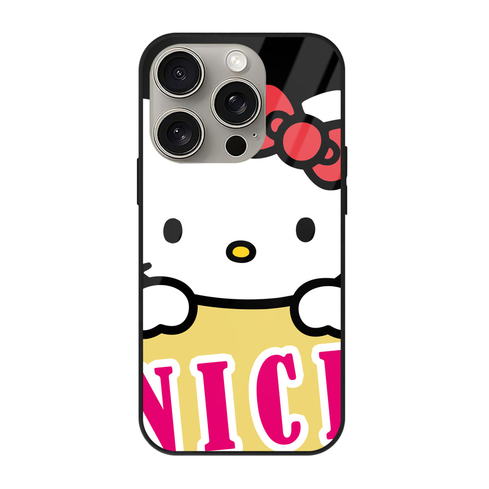 （画像用） Hello Kitty ハローキティ 【iPhone15Pro対応】スマホケース 耐衝撃＆黄変防止 背面ガラス