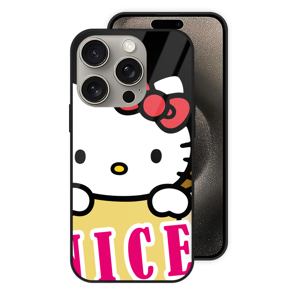（画像用） Hello Kitty ハローキティ 【iPhone15Pro対応】スマホケース 耐衝撃＆黄変防止 背面ガラス