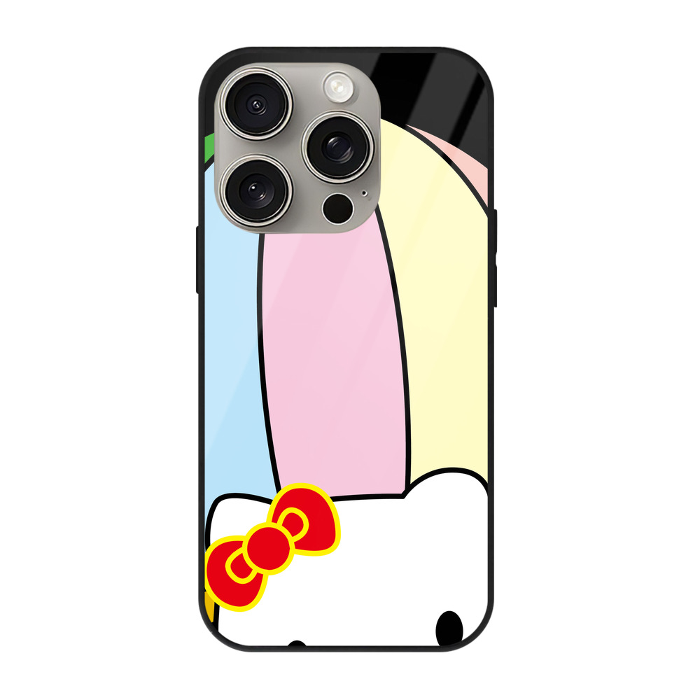（画像用） Hello Kitty ハローキティ 【iPhone15Pro対応】スマホケース 耐衝撃＆黄変防止 背面ガラス