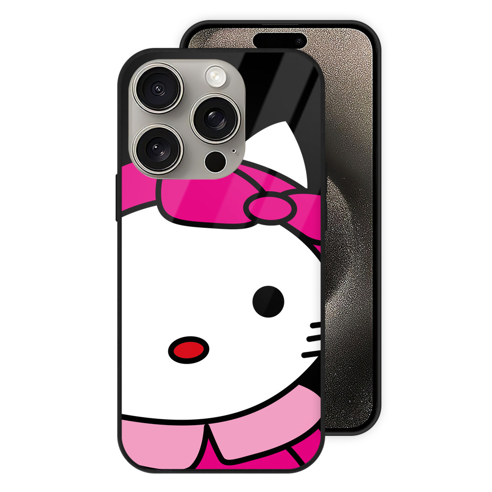 （画像用） Hello Kitty ハローキティ 【iPhone15Pro対応】スマホケース 耐衝撃＆黄変防止 背面ガラス