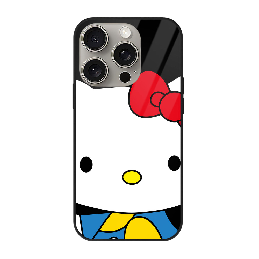 （画像用） Hello Kitty ハローキティ 【iPhone15Pro対応】スマホケース 耐衝撃＆黄変防止 背面ガラス