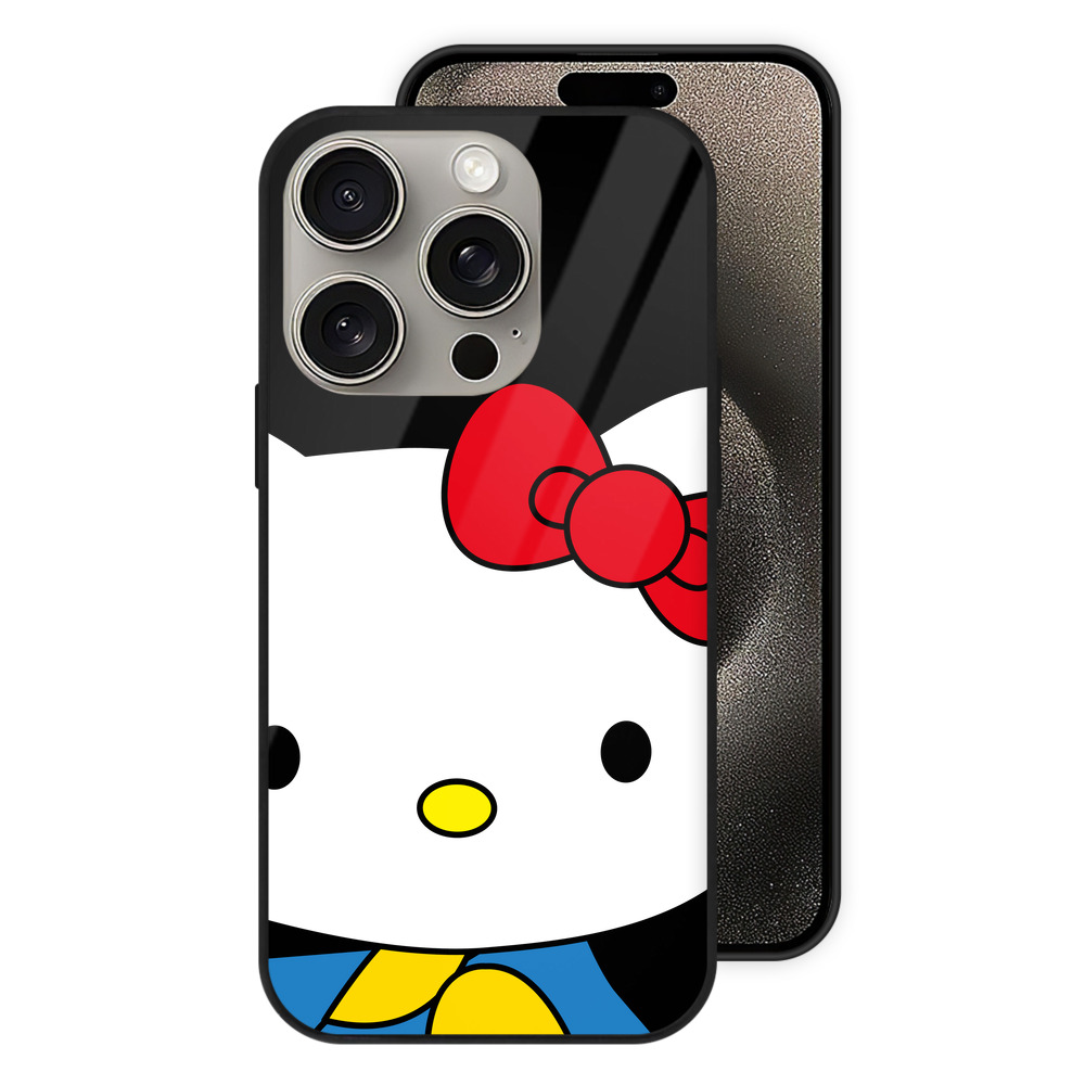 （画像用） Hello Kitty ハローキティ 【iPhone15Pro対応】スマホケース 耐衝撃＆黄変防止 背面ガラス
