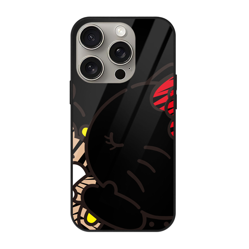 （画像用） Hello Kitty ハローキティ 【iPhone15Pro対応】スマホケース 耐衝撃＆黄変防止 背面ガラス