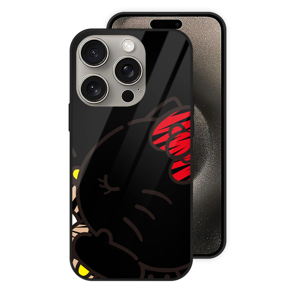 （画像用） Hello Kitty ハローキティ 【iPhone15Pro対応】スマホケース 耐衝撃＆黄変防止 背面ガラス