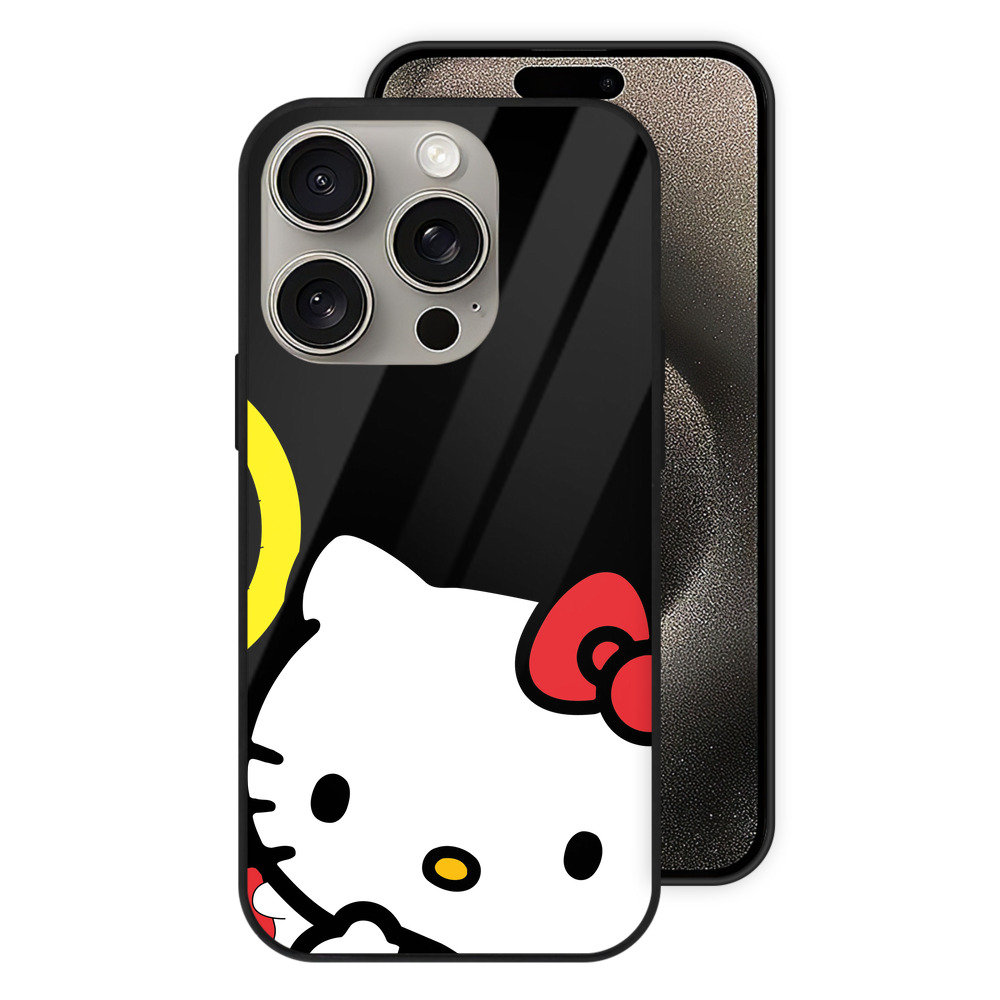 （画像用） Hello Kitty ハローキティ 【iPhone15Pro対応】スマホケース 耐衝撃＆黄変防止 背面ガラス