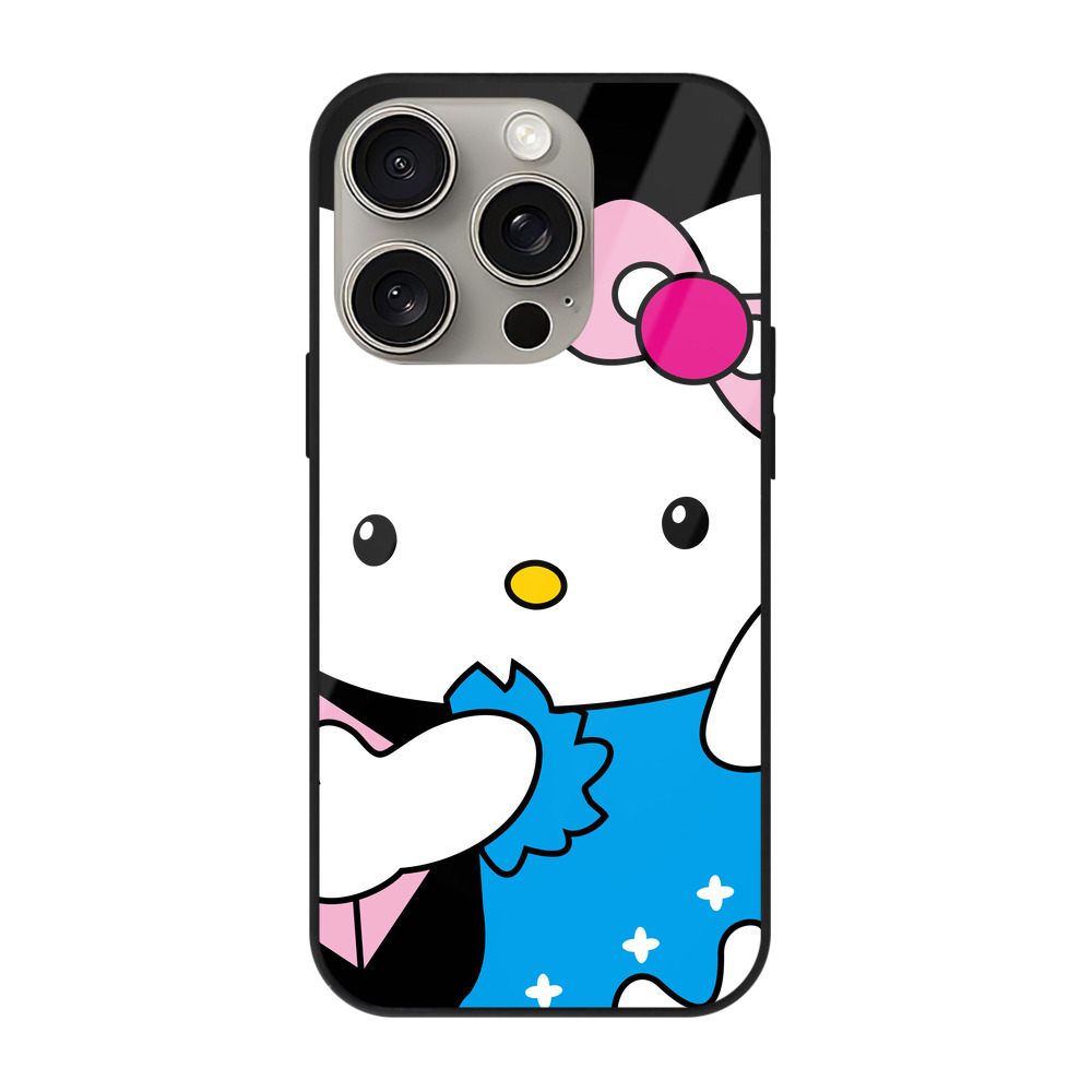 （画像用） Hello Kitty ハローキティ 【iPhone15Pro対応】スマホケース 耐衝撃＆黄変防止 背面ガラス