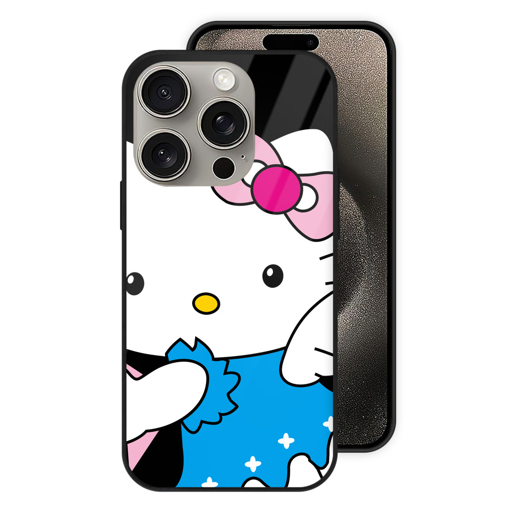 （画像用） Hello Kitty ハローキティ 【iPhone15Pro対応】スマホケース 耐衝撃＆黄変防止 背面ガラス