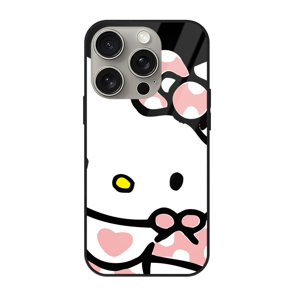 （画像用） Hello Kitty ハローキティ 【iPhone15Pro対応】スマホケース 耐衝撃＆黄変防止 背面ガラス