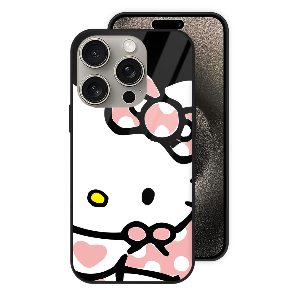 （画像用） Hello Kitty ハローキティ 【iPhone15Pro対応】スマホケース 耐衝撃＆黄変防止 背面ガラス