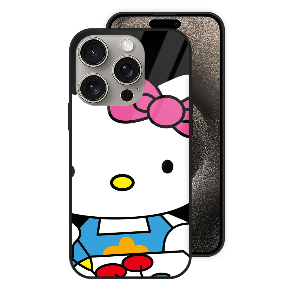 （画像用） Hello Kitty ハローキティ 【iPhone15Pro対応】スマホケース 耐衝撃＆黄変防止 背面ガラス