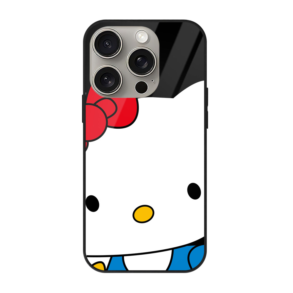 （画像用） Hello Kitty ハローキティ 【iPhone15Pro対応】スマホケース 耐衝撃＆黄変防止 背面ガラス