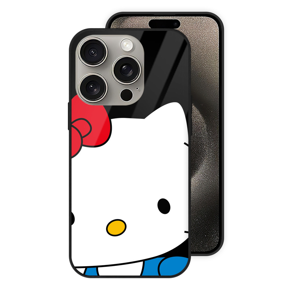 （画像用） Hello Kitty ハローキティ 【iPhone15Pro対応】スマホケース 耐衝撃＆黄変防止 背面ガラス