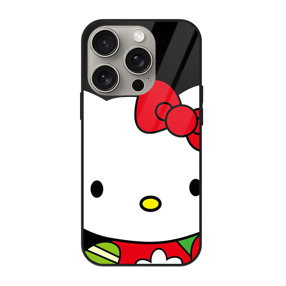 （画像用） Hello Kitty ハローキティ 【iPhone15Pro対応】スマホケース 耐衝撃＆黄変防止 背面ガラス