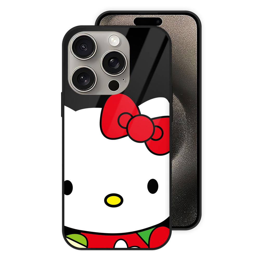 （画像用） Hello Kitty ハローキティ 【iPhone15Pro対応】スマホケース 耐衝撃＆黄変防止 背面ガラス