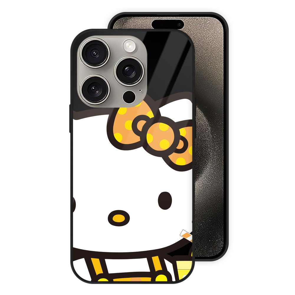 （画像用） Hello Kitty ハローキティ 【iPhone15Pro対応】スマホケース 耐衝撃＆黄変防止 背面ガラス