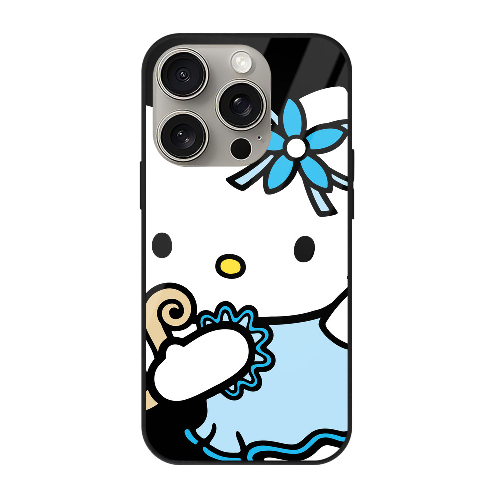 （画像用） Hello Kitty ハローキティ 【iPhone15Pro対応】スマホケース 耐衝撃＆黄変防止 背面ガラス