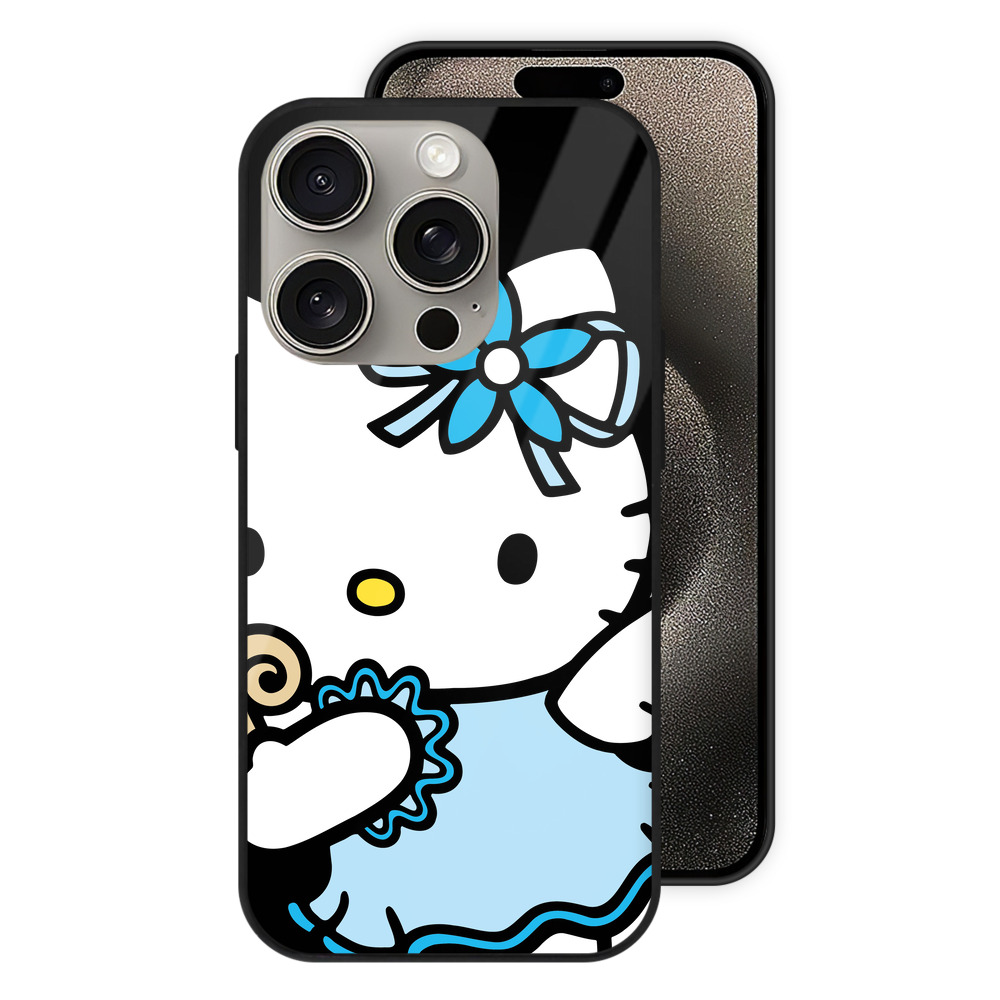 （画像用） Hello Kitty ハローキティ 【iPhone15Pro対応】スマホケース 耐衝撃＆黄変防止 背面ガラス