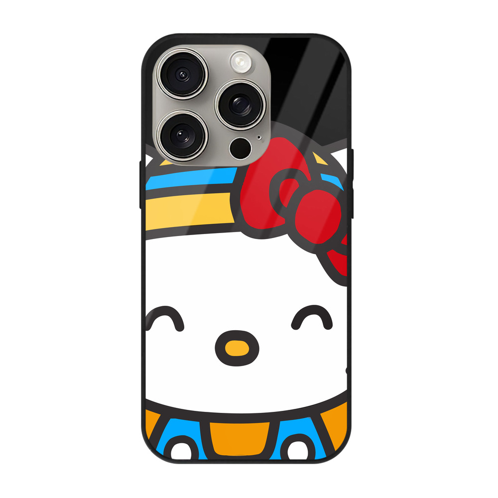 （画像用） Hello Kitty ハローキティ 【iPhone15Pro対応】スマホケース 耐衝撃＆黄変防止 背面ガラス