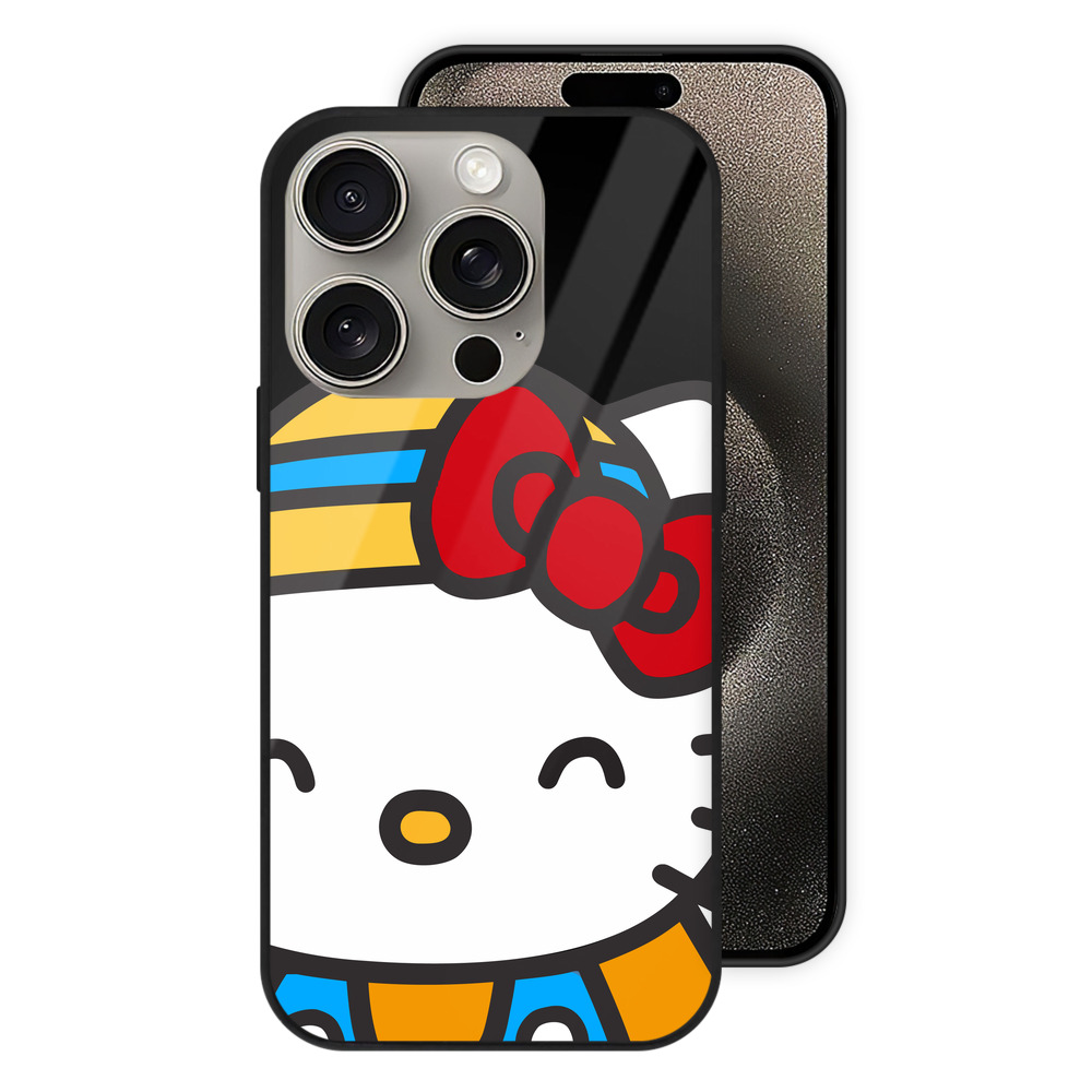 （画像用） Hello Kitty ハローキティ 【iPhone15Pro対応】スマホケース 耐衝撃＆黄変防止 背面ガラス