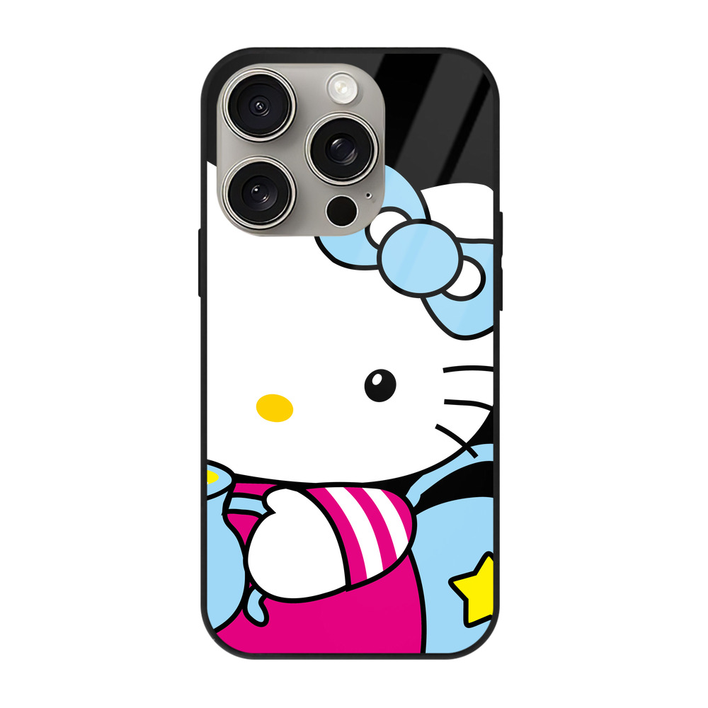 （画像用） Hello Kitty ハローキティ 【iPhone15Pro対応】スマホケース 耐衝撃＆黄変防止 背面ガラス