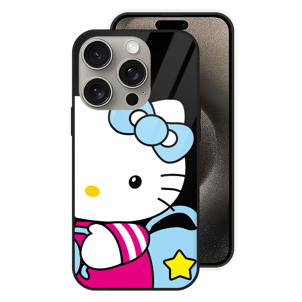 （画像用） Hello Kitty ハローキティ 【iPhone15Pro対応】スマホケース 耐衝撃＆黄変防止 背面ガラス