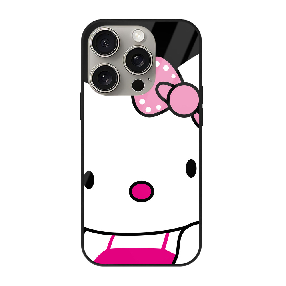 （画像用） Hello Kitty ハローキティ 【iPhone15Pro対応】スマホケース 耐衝撃＆黄変防止 背面ガラス
