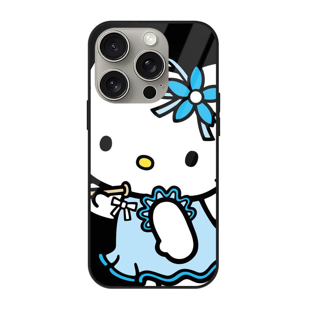 （画像用） Hello Kitty ハローキティ 【iPhone15Pro対応】スマホケース 耐衝撃＆黄変防止 背面ガラス
