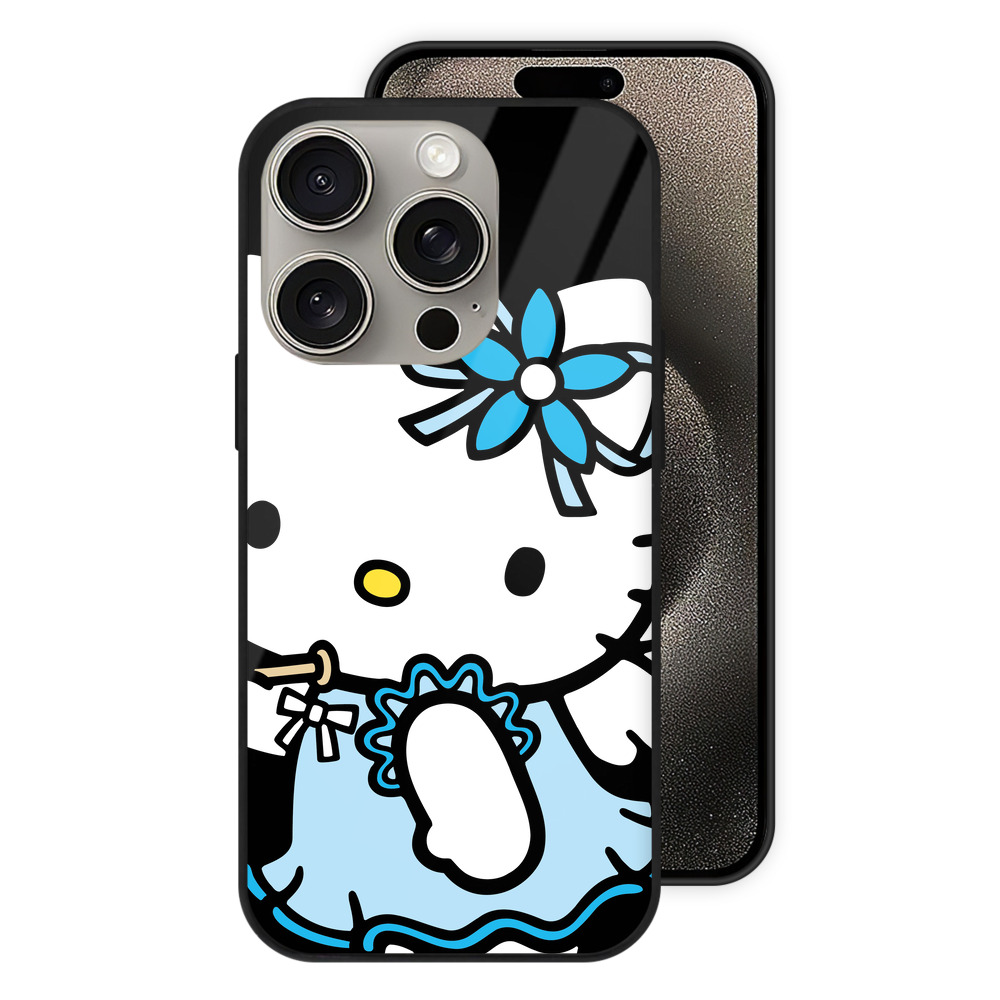 （画像用） Hello Kitty ハローキティ 【iPhone15Pro対応】スマホケース 耐衝撃＆黄変防止 背面ガラス