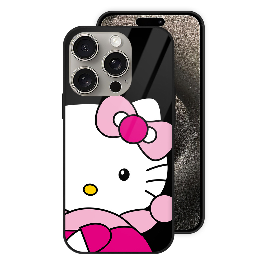 （画像用） Hello Kitty ハローキティ 【iPhone15Pro対応】スマホケース 耐衝撃＆黄変防止 背面ガラス