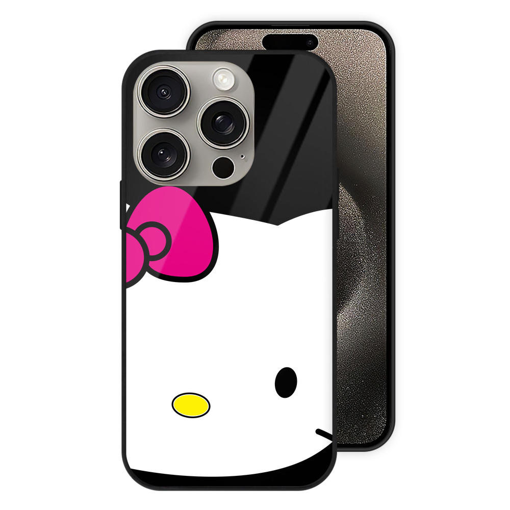 （画像用） Hello Kitty ハローキティ 【iPhone15Pro対応】スマホケース 耐衝撃＆黄変防止 背面ガラス