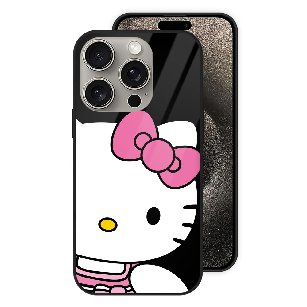 （画像用） Hello Kitty ハローキティ 【iPhone15Pro対応】スマホケース 耐衝撃＆黄変防止 背面ガラス
