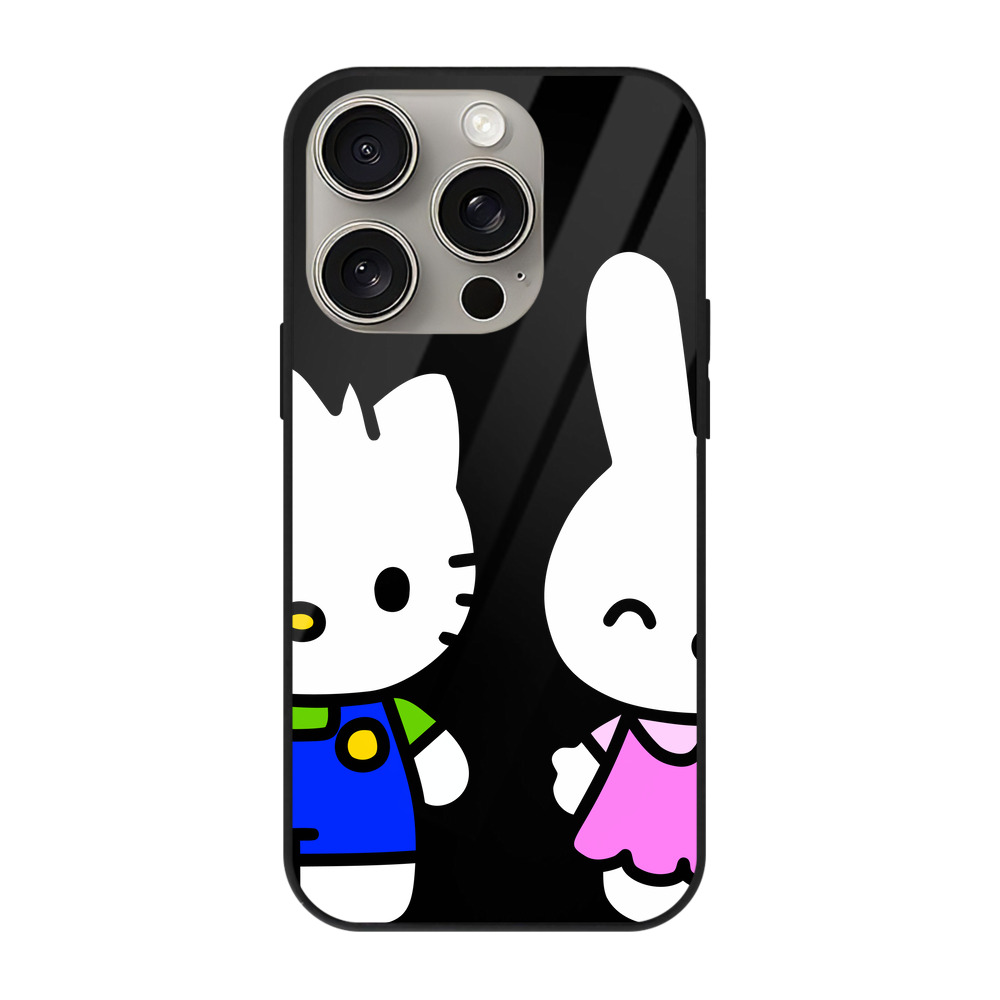 （画像用） Hello Kitty ハローキティ 【iPhone15Pro対応】スマホケース 耐衝撃＆黄変防止 背面ガラス