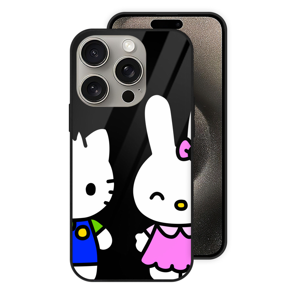 （画像用） Hello Kitty ハローキティ 【iPhone15Pro対応】スマホケース 耐衝撃＆黄変防止 背面ガラス