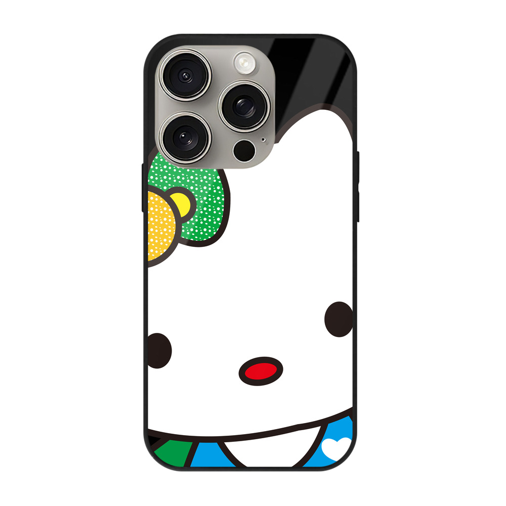 （画像用） Hello Kitty ハローキティ 【iPhone15Pro対応】スマホケース 耐衝撃＆黄変防止 背面ガラス