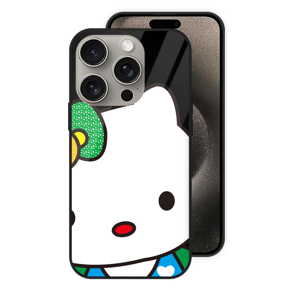 （画像用） Hello Kitty ハローキティ 【iPhone15Pro対応】スマホケース 耐衝撃＆黄変防止 背面ガラス