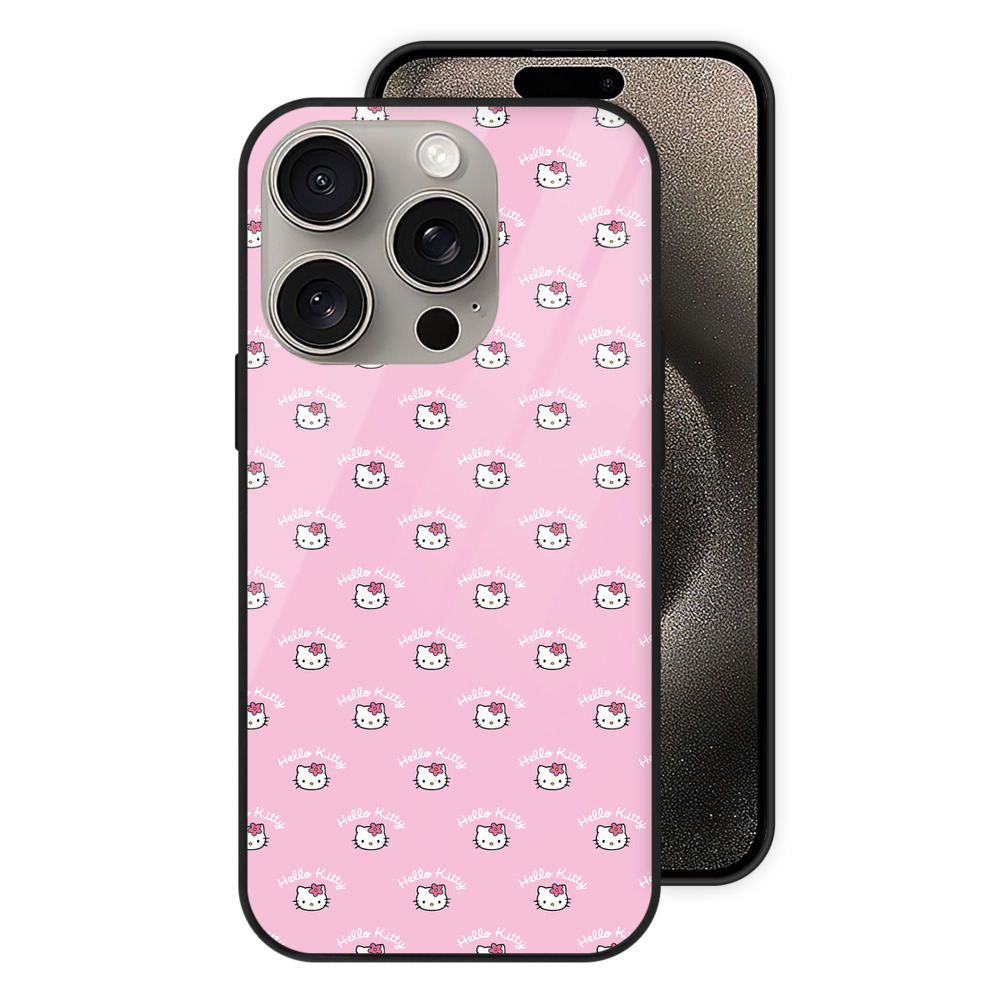 （画像用） Hello Kitty ハローキティ 【iPhone15Pro対応】スマホケース 耐衝撃＆黄変防止 背面ガラス