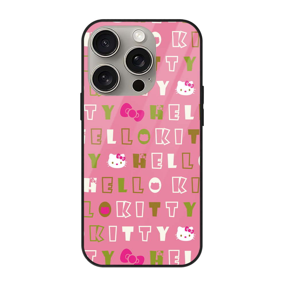 （画像用） Hello Kitty ハローキティ 【iPhone15Pro対応】スマホケース 耐衝撃＆黄変防止 背面ガラス
