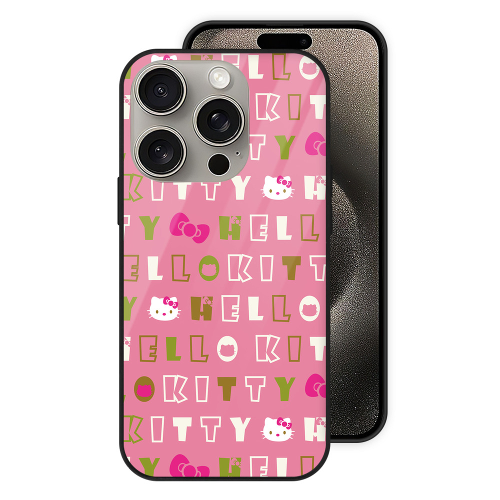 （画像用） Hello Kitty ハローキティ 【iPhone15Pro対応】スマホケース 耐衝撃＆黄変防止 背面ガラス