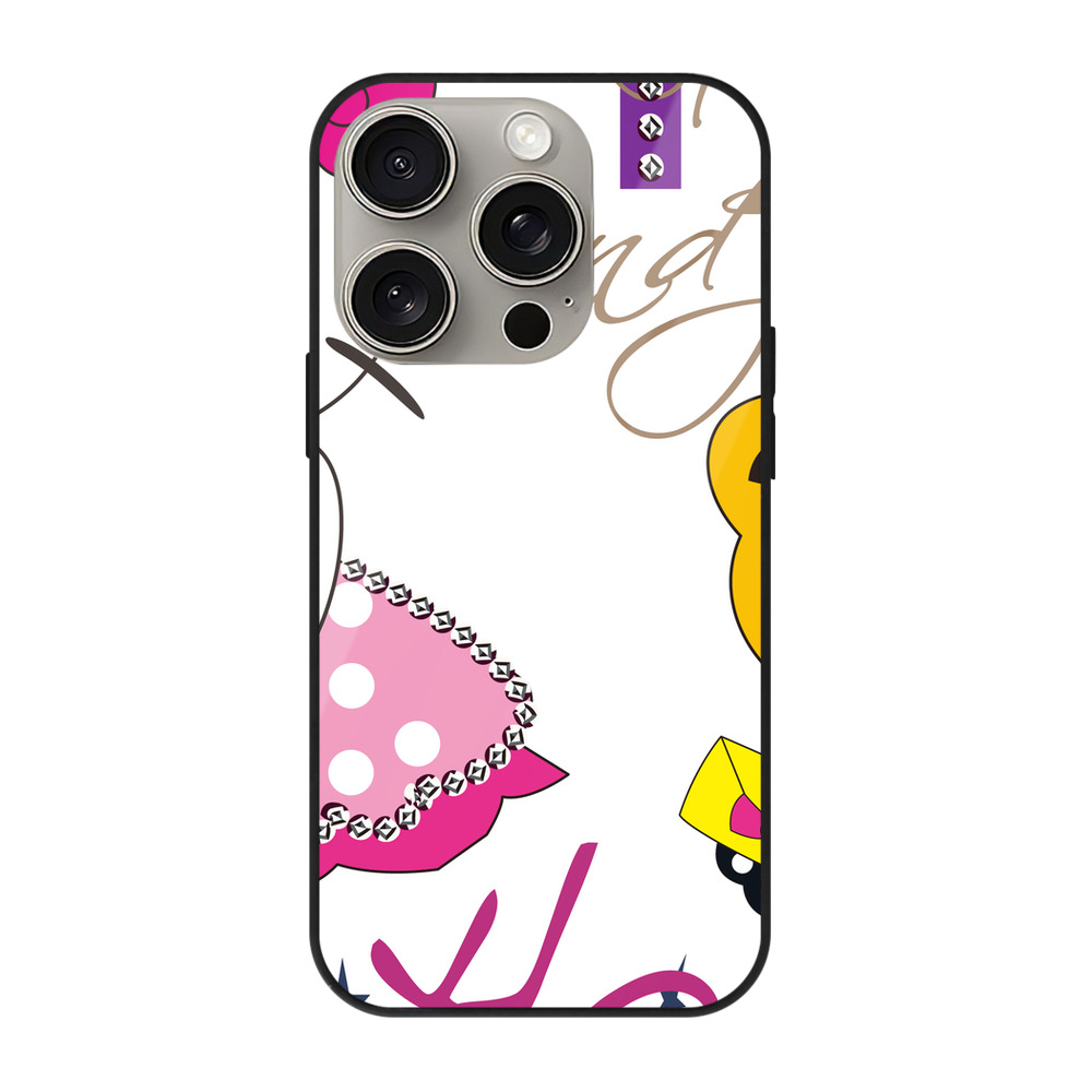 （画像用） Hello Kitty ハローキティ 【iPhone15Pro対応】スマホケース 耐衝撃＆黄変防止 背面ガラス