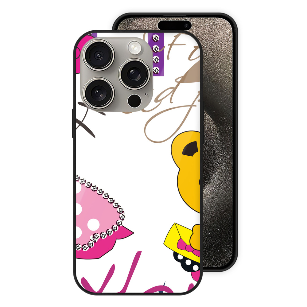 （画像用） Hello Kitty ハローキティ 【iPhone15Pro対応】スマホケース 耐衝撃＆黄変防止 背面ガラス