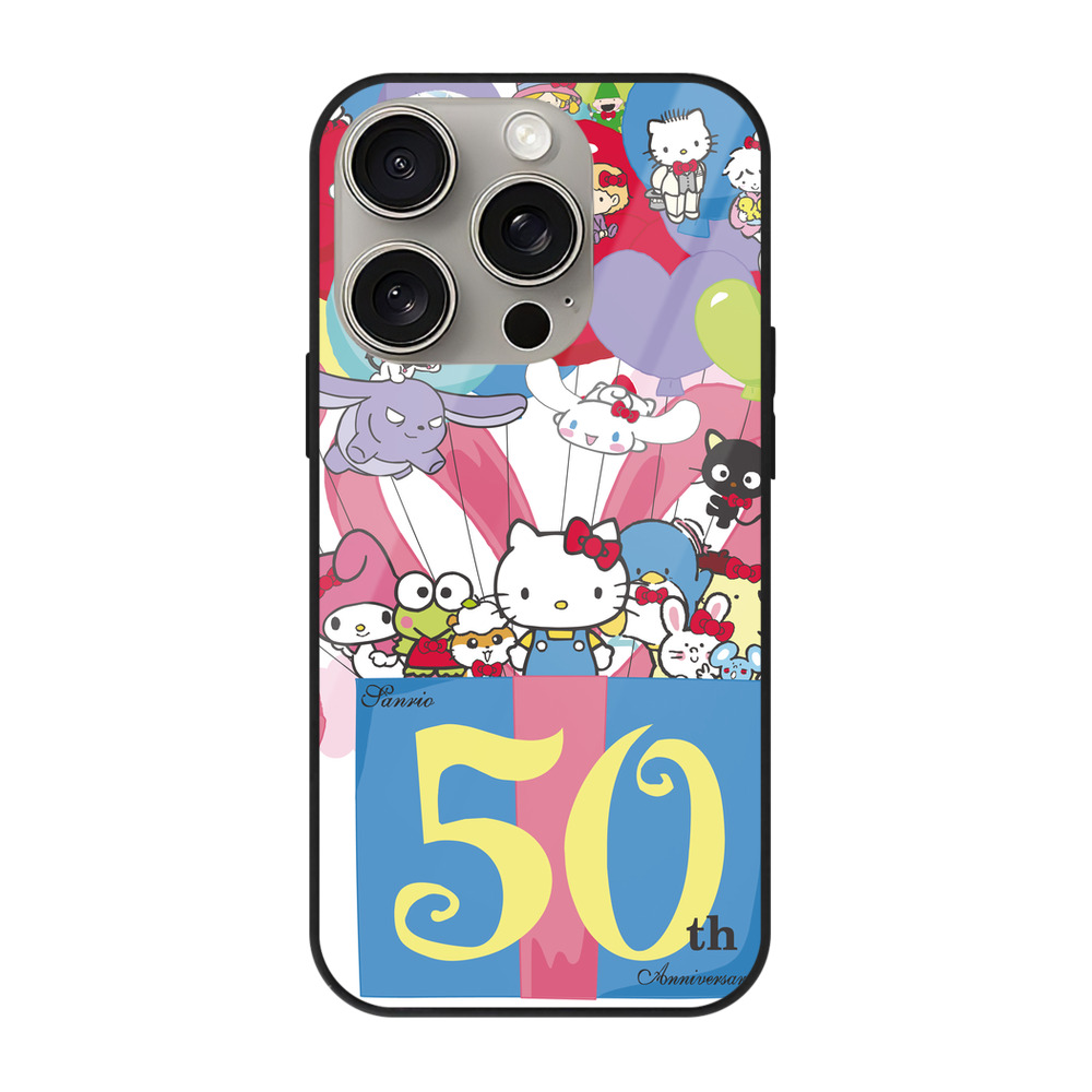 （画像用） Hello Kitty ハローキティ 【iPhone15Pro対応】スマホケース 耐衝撃＆黄変防止 背面ガラス