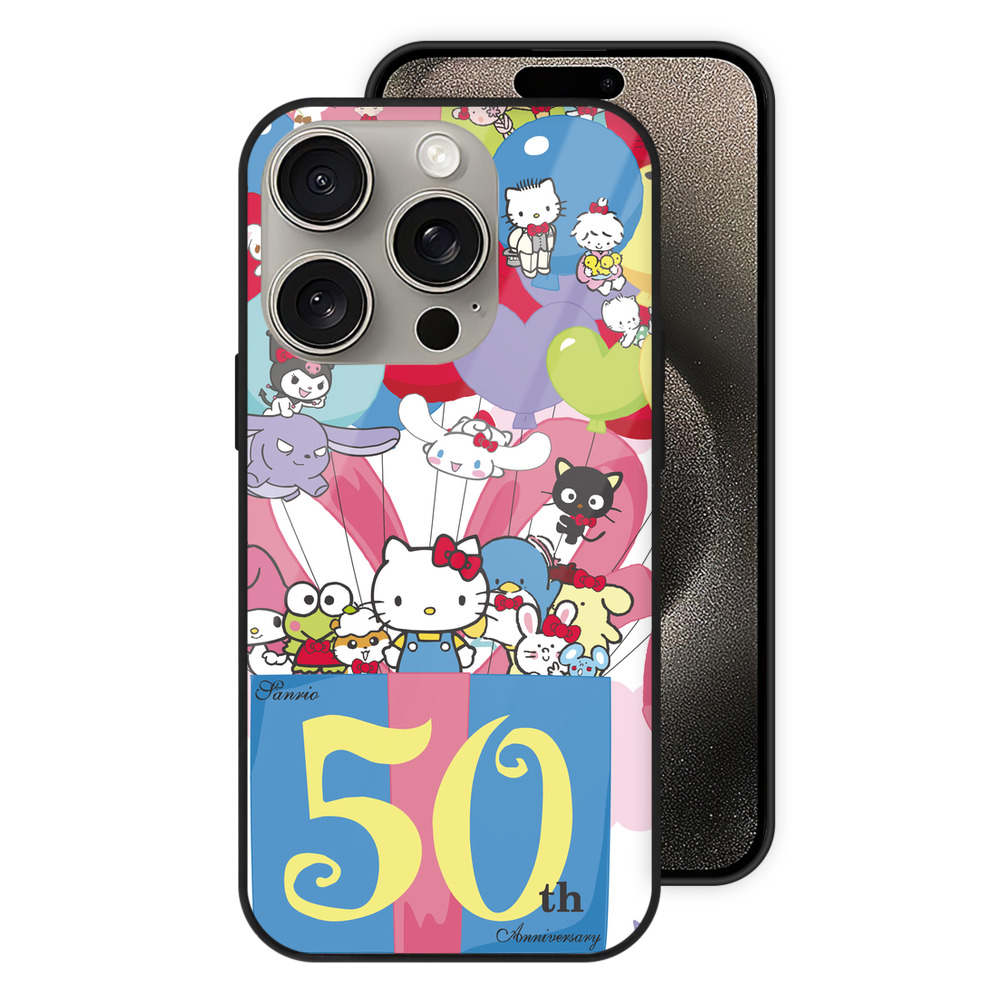 （画像用） Hello Kitty ハローキティ 【iPhone15Pro対応】スマホケース 耐衝撃＆黄変防止 背面ガラス