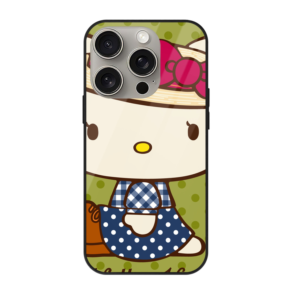 （画像用） Hello Kitty ハローキティ 【iPhone15Pro対応】スマホケース 耐衝撃＆黄変防止 背面ガラス