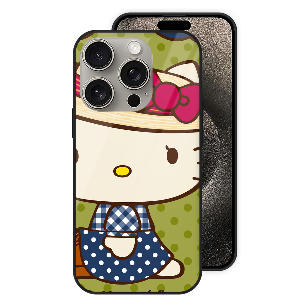 （画像用） Hello Kitty ハローキティ 【iPhone15Pro対応】スマホケース 耐衝撃＆黄変防止 背面ガラス