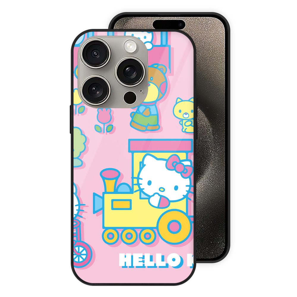 （画像用） Hello Kitty ハローキティ 【iPhone15Pro対応】スマホケース 耐衝撃＆黄変防止 背面ガラス