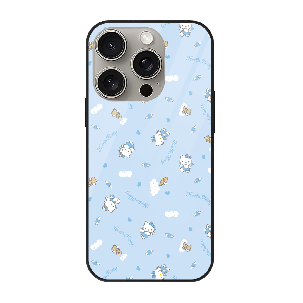 （画像用） Hello Kitty ハローキティ 【iPhone15Pro対応】スマホケース 耐衝撃＆黄変防止 背面ガラス