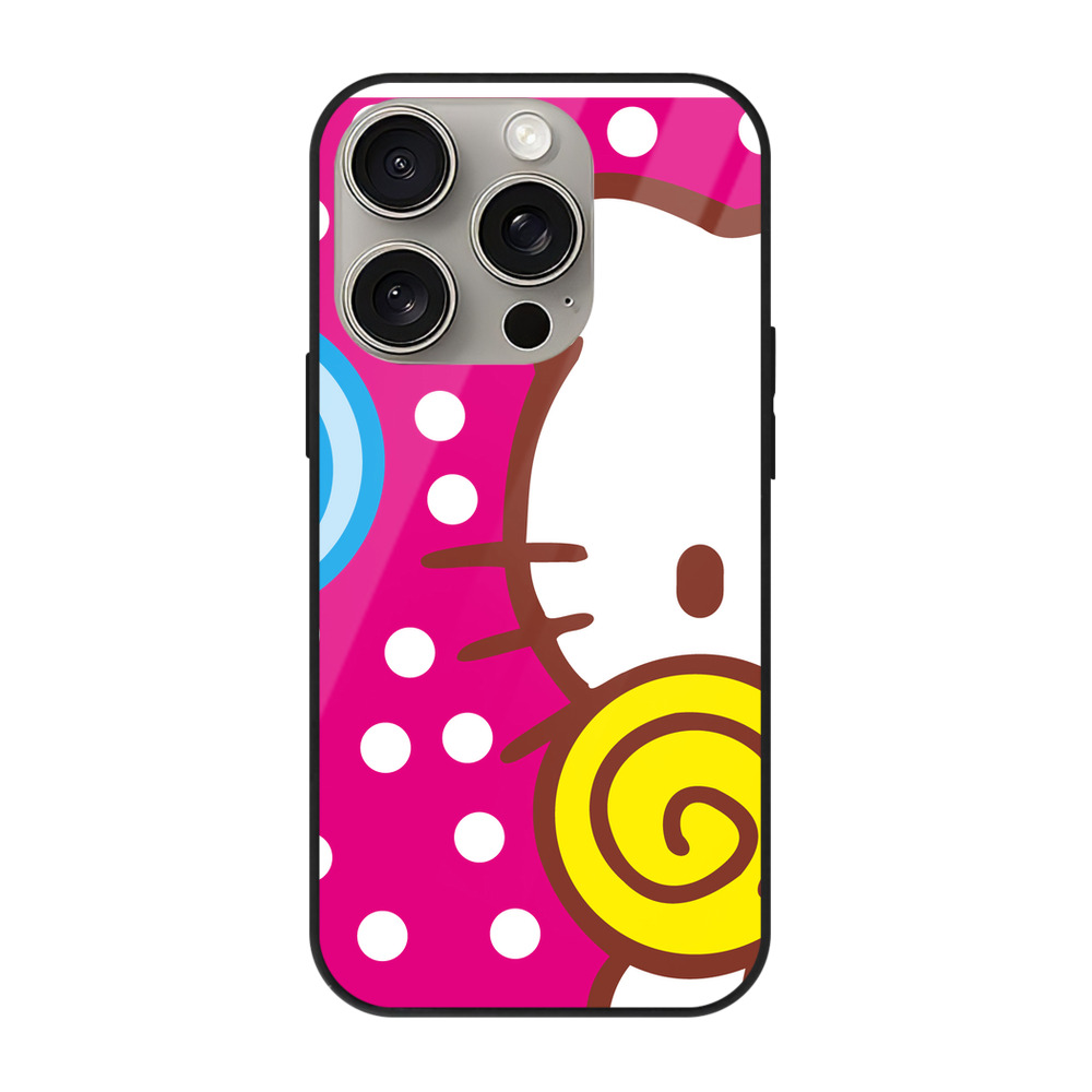 （画像用） Hello Kitty ハローキティ 【iPhone15Pro対応】スマホケース 耐衝撃＆黄変防止 背面ガラス