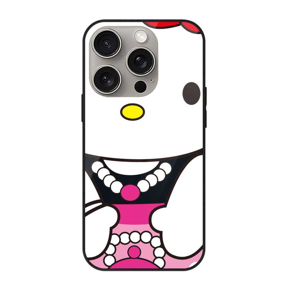 （画像用） Hello Kitty ハローキティ 【iPhone15Pro対応】スマホケース 耐衝撃＆黄変防止 背面ガラス