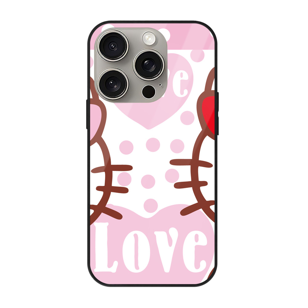 （画像用） Hello Kitty ハローキティ 【iPhone15Pro対応】スマホケース 耐衝撃＆黄変防止 背面ガラス